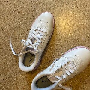 Puma White and Pink Sneakers Classic Design